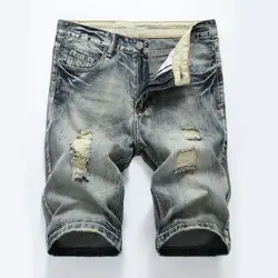 Большие размеры 28-42 Новинка 2019 летние джинсовые шорты мужские модные серые джинсы легкие хлопковые узкие джинсы короткие