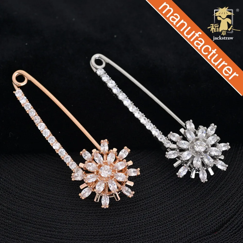 Corsage pin high grade zircon personality men and women suit elegant