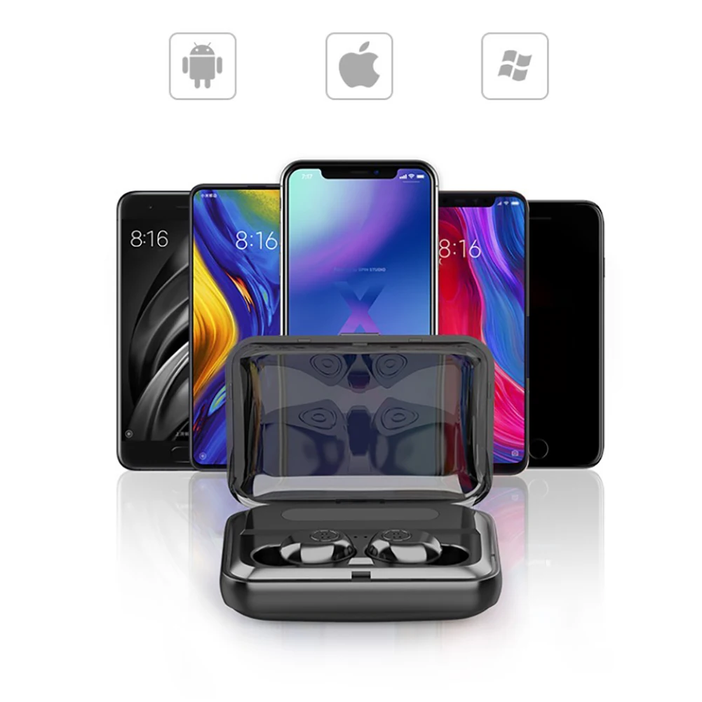 TWS 5 0 Stereo Wireless Headphones Bluetooth Earphones Sports Earbuds Headset for Huawei Xiaomi Mobile Headset Accessories
