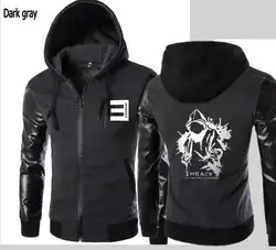 Новые модные с капюшоном кожа рукавом Толстовка с надписью анти E MBACK куртка Eminem Мужская спортивная куртка с капюшоном тонкий