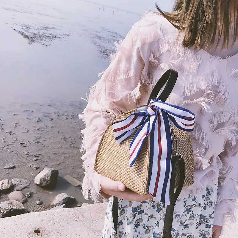 2019 القش حقيبة شاطئية مع منديل بولسا الأنثوية حقيبة كتف رسول Crossbody حقائب للنساء 2018 بولسا دي Palha دونا
