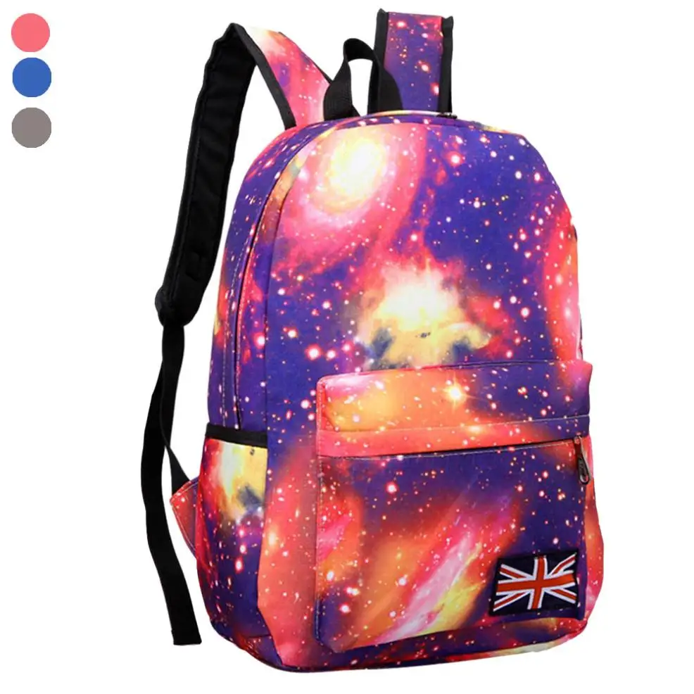 Hot sale Galaxy Pattern Unisex Travel Backpack Canvas Leisure Bags
