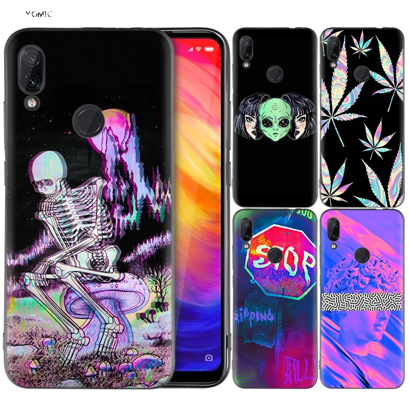 

Silicone Coque Case for Xiaomi Redmi Note 7 6 5 Pro Mi A1 A2 8 Lite 9 GO Poco F1 S2 4 4X Plus Trippy Art Aesthetic