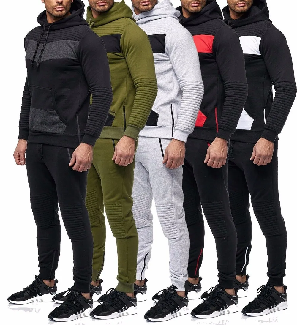 ZOGAA Tracksuit Men Hoodies and Sweatpants Casual 2 Piece of Outfits Cotton Joggers Sweatsuits Men Hoody Track Suits 2019 NEW