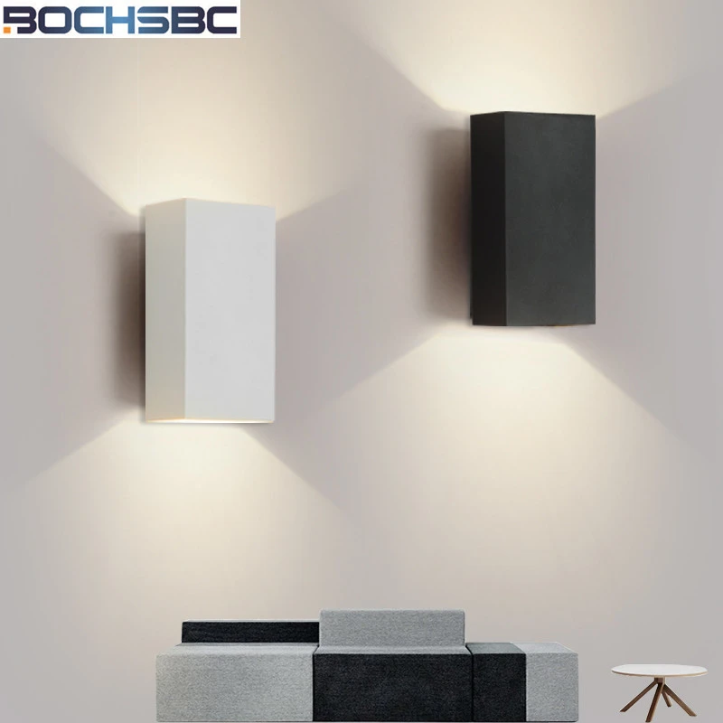 Nordic Simple Led Wall Lamp Wall Mounted Stairs Wall Light Modern Wall Sconce Lustre Rectangle Bedroom Bedside Light Black White Led Indoor Wall Lamps Aliexpress