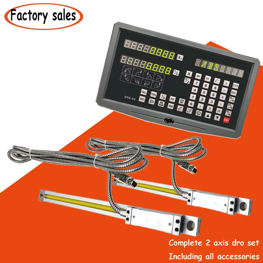 Полный токарные станки инструменты УЦИ Комплект Цифровой считывания SNS-2V + 2 шт. 5u разрешение measurment линии 400 450 500 600 700 750 800 850