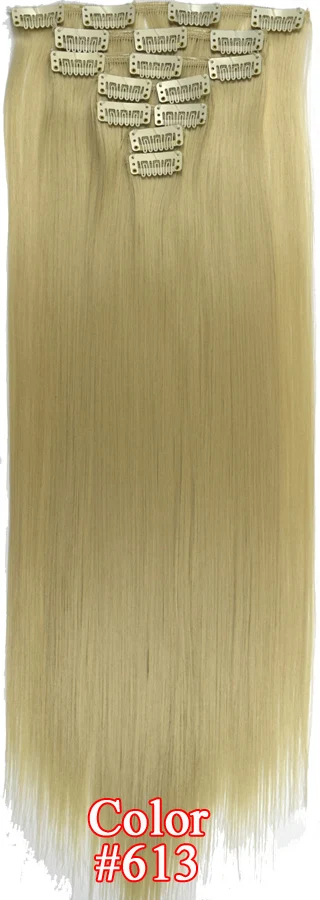 TOPREETY термостойкие B5 химическое волокно прически Silky Straight 7 шт./компл. клип в наращивание волос 7006 - Цвет: 613