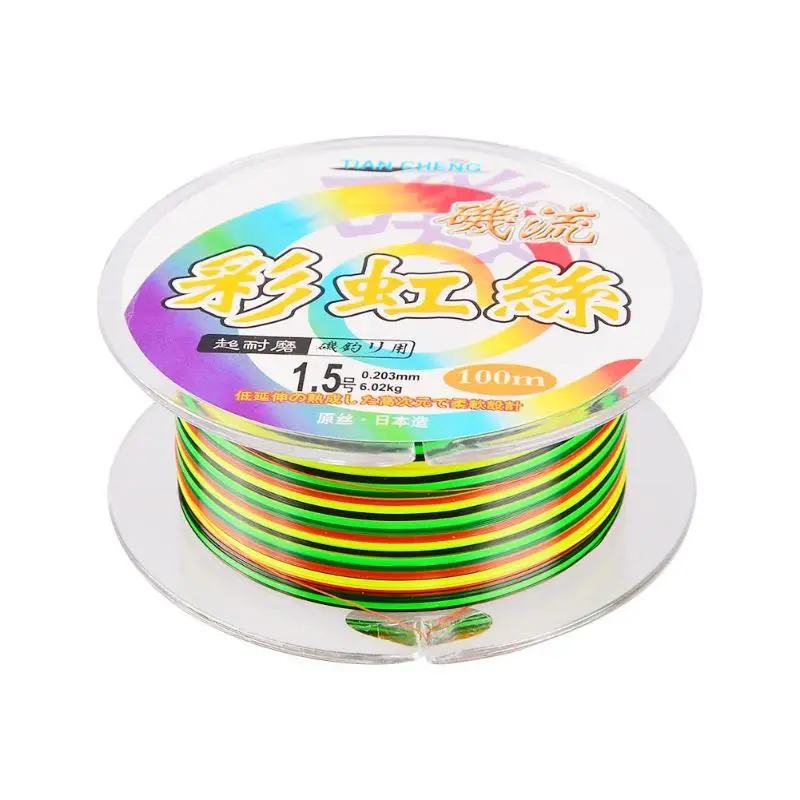 

5 colors Nylon Line Super Strong Nylon Fishing Line 1 color for 1 meter 100M Monofilament Line Fishline for Carp fishing 2018