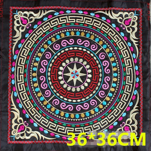

Big Square Embroidery Patches Chinese Ethnic Style Clothing Accessories DIY Bags Dress Sewing-on Applique