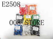 E2508 Tube insulating terminals 2.5MM2 100PCS/Pack Insulated Cable Wire Connector Insulating Crimp Terminal Connector E-