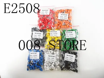 

E2508 Tube insulating terminals 2.5MM2 100PCS/Pack Insulated Cable Wire Connector Insulating Crimp Terminal Connector E-