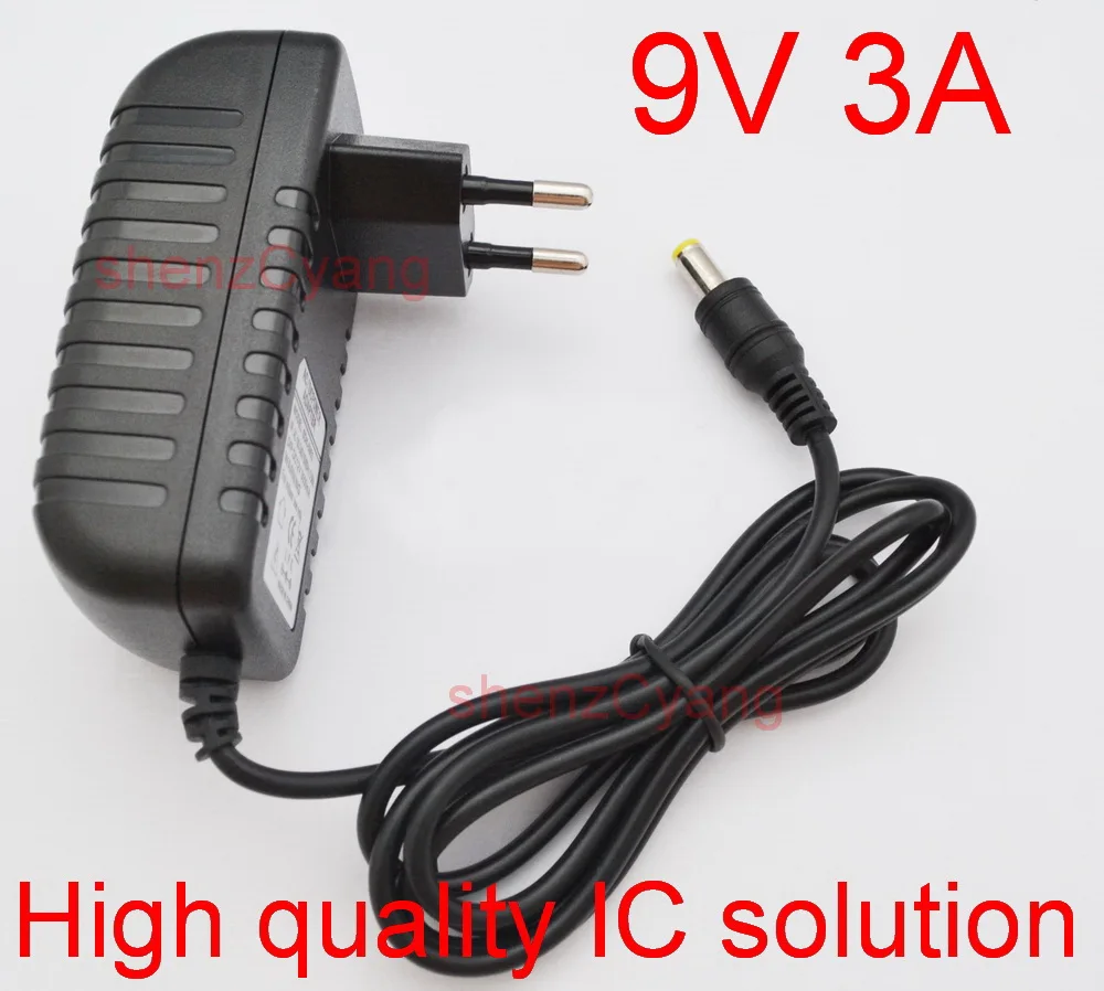 

1PCS 9V 3A High quality IC solutions DC 9V 3A Switch power supply, 27W LED power adapter, EU plug 5.5mm x 2.1mm-2.5mm