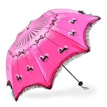 6 цветов, восьмиугольная карусель, кружевной зонт от Солнца/дождя, ультра-светильник, золотой клей, складной УФ-зонтик, наружный, ветрозащитный, Bumbershoot