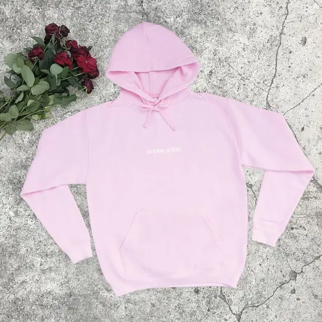 artist union pink rose hoodie
