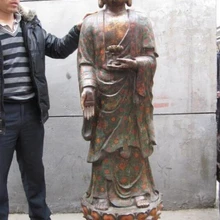 Bi001440 7" Китай Буддизм Бронза Медь перегородчатой Татхагата Будда Шакьямуни Статуя