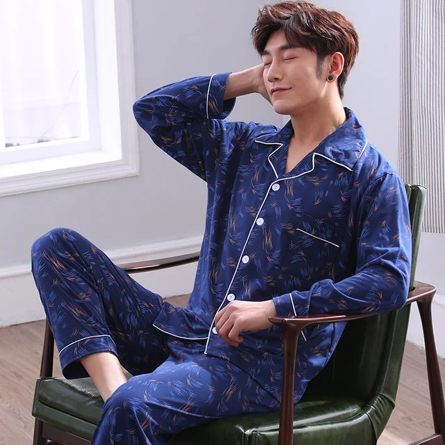 Aliexpress.com : Buy Men Pajamas Long sleeved Autumn Winter Male Pajama ...