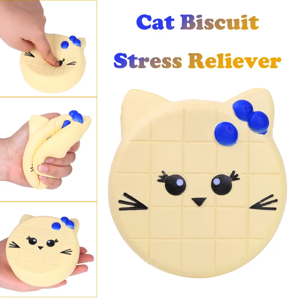 Kawaii Cat печенье замедлить рост Ароматические облегчить стресс игрушка Новинка моделирование кошка печенье медленно отскакивающие игрушки