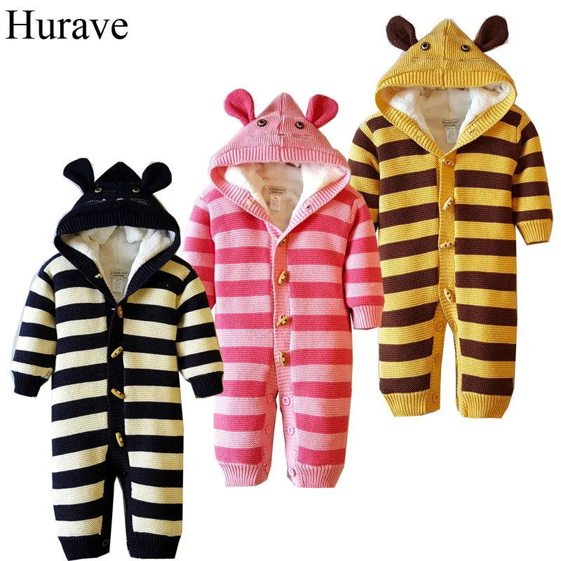 Hurave Winter Baby Romper cotton and velvet padded coat double breasted New Born Baby boys and girls sweater Hurave Winter Baby Romper cotton and velvet padded coat double breasted New Born Baby boys and girls sweater