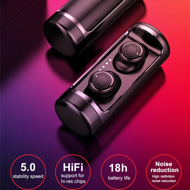 

TWS Wireless Earphones with Dual Mircophone 3D Stereo Bluetooth Headphones For All Phones