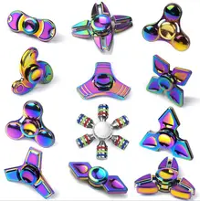 Fidget Finger Hand Spinner Colorful Metal Hand Spinner Cool Aluminium Alloy Spiner Toys Paars Professional Titanium