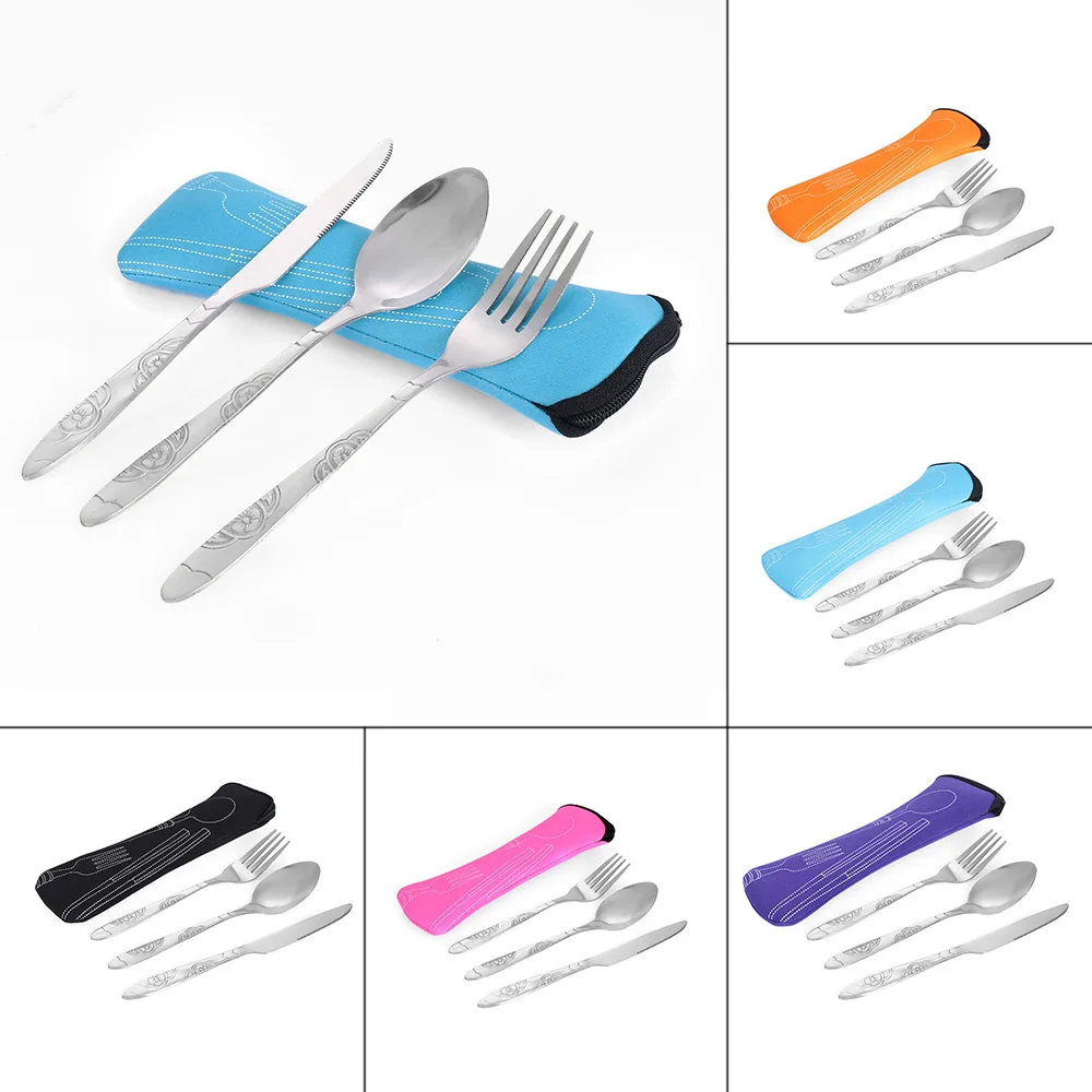 

1Set Portable Folding Metal Fork Scoop Knife Camping Picnic Cutlery Outdoor dinnerware set Cutter Cutting Reusable Kitchen Tool