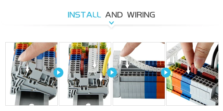 Nível de Alimentação do Bloco Através do Fio Pces Trilho Push-in Triplo Terminal Condutor Elétrico Tira Conector Pt2.5-3l 10 Pt-2.5-3l Din 11 Cheap Blocos de terminais
