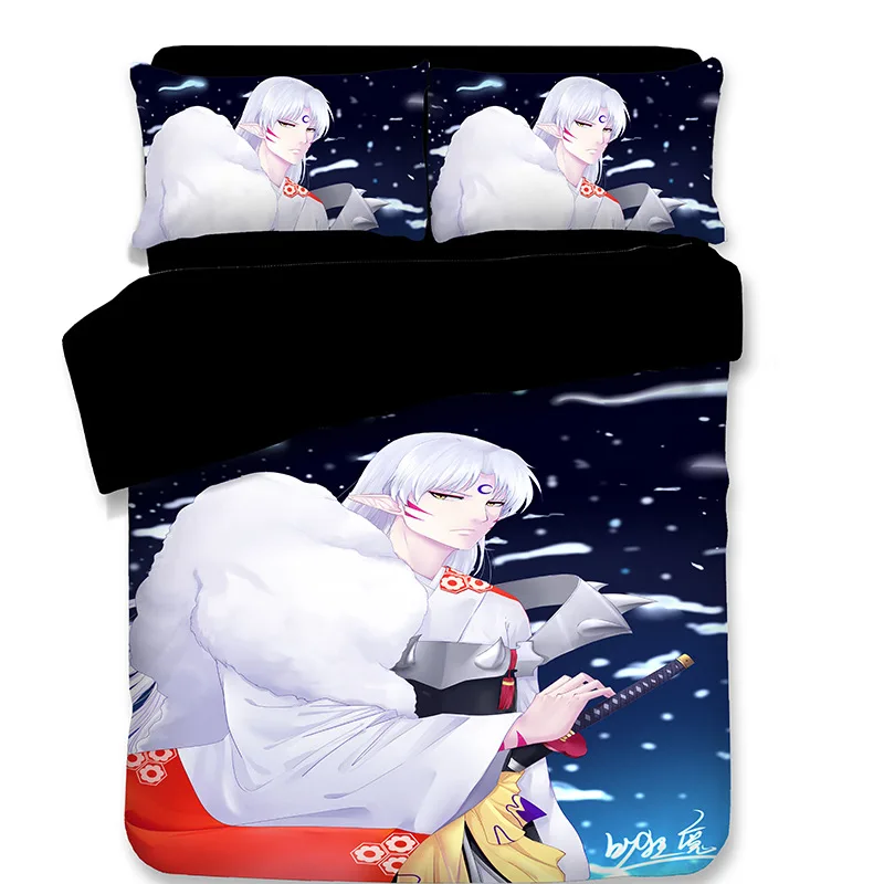 

WAZIR Cartoon Inuyasha Printed bedding set 10 Size comforter bedding sets One Piece bedclothes bed linen duvet cover Pillowcases