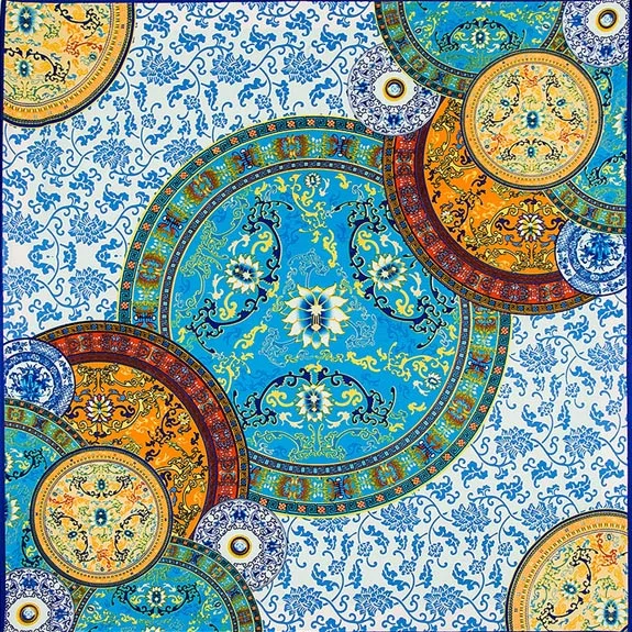 

100*100cm women twill 100% silk square scarf blue white floral print headband bandana lady hijab designer scarves high quality