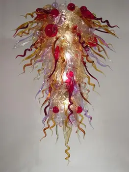 Online Italian Colored Glass Crystal Chandelier Style Hand Blown Glass Modern Chandelier Light With LED Bulbs