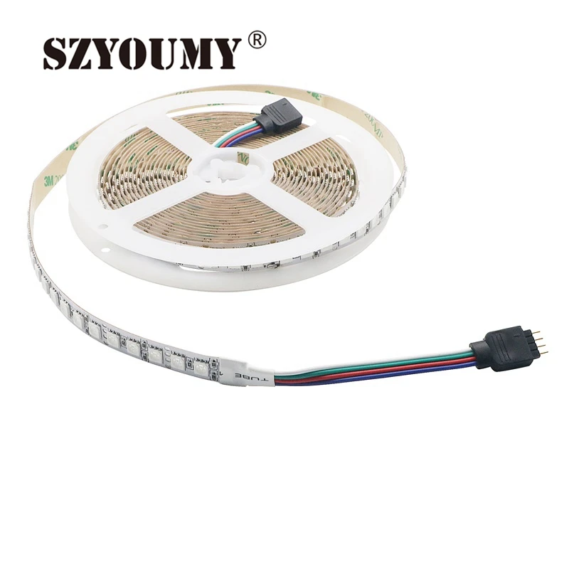 SZYOUMY однорядные 5050 SMD Светодиодные ленты DC12V Гибкая 120 светодиодный/M 600 светодиодный s лента теплый белый RGB IP20 не Водонепроницаемый 10 мм PCB