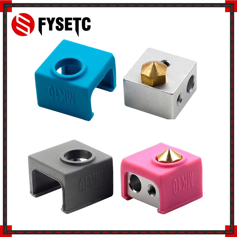 

2X Blue Black Pink MK10 Silicone Sock instead Ceramic Insulation For Wanhao i3 QIDI TECH SILICONE HEATER BLOCK COVER