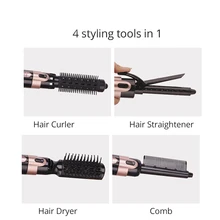 Многофункциональный стайлер для укладки волос для завивки и выпрямителя и фен расческа анти-скальдинг 30 s Быстрый нагрев вращающийся шнур R