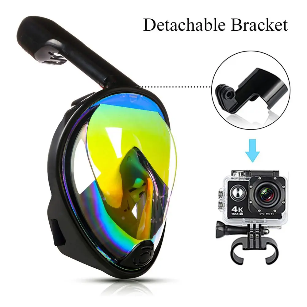 كامل الوجه الغوص أقنعة رؤية بانورامية مكافحة الضباب مكافحة تسرب السباحة غص الغوص تحت الماء قناع الغطس GoPro متوافق كامل الوجه الغوص أقنعة رؤية بانورامية مكافحة الضباب مكافحة تسرب السباحة غص الغوص تحت الماء قناع الغطس GoPro متوافق