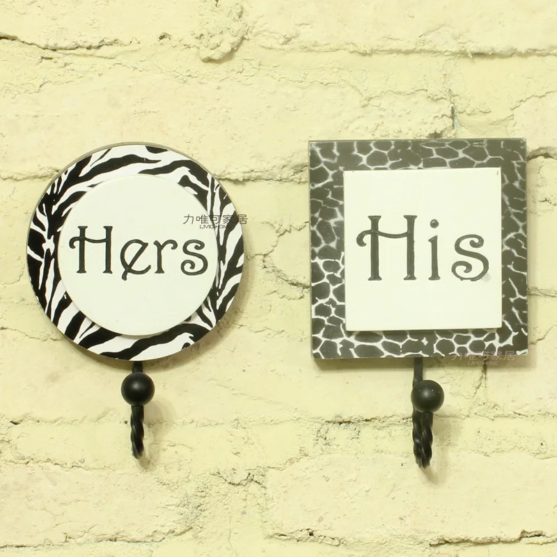 US exports fashionistas creative towel hook HIS HERS his coat and her