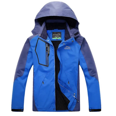 5XL мужские весенние флисовые куртки для спорта на открытом воздухе, водонепроницаемые пальто, походная куртка, ветровки, мужское зимнее пальто - Цвет: Royal Blue