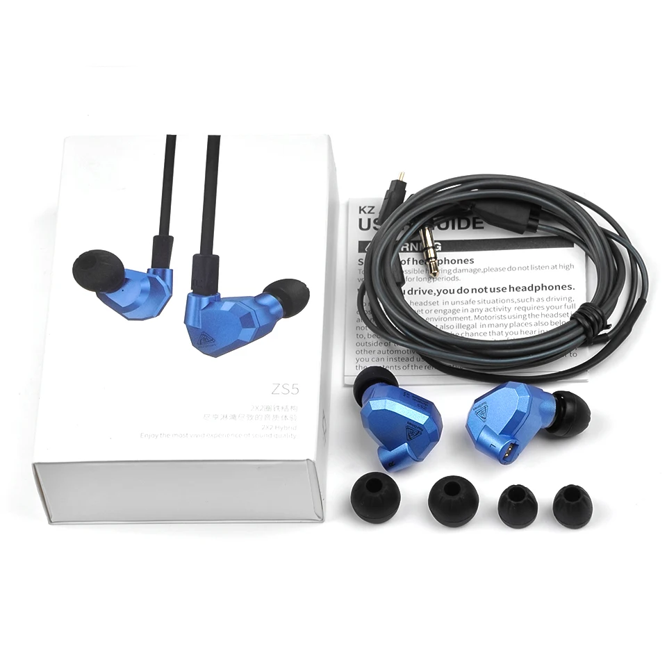 KZ ZS5 2DD+2BA Hybrid In Ear Earphones HIFI DJ Monitor Headphone Running Sport KZ AS10 ZS6 Earphones Headset Earbud Two Colors