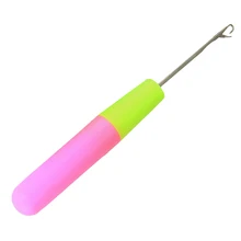 Вязание спицы цвет парик крючком с язычком пластиковый крючок для перьев, пучков нарощенных волос инструмент