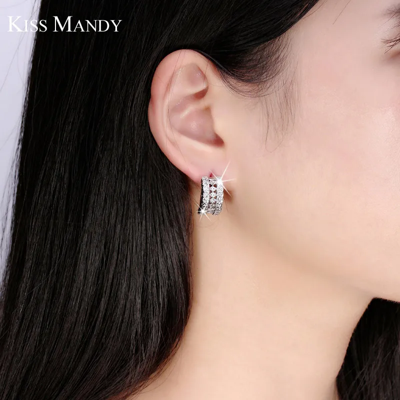 Женские серьги кольца с цирконием класса ААА 18 мм|earrings kit|earrings cartilageearring dangle |