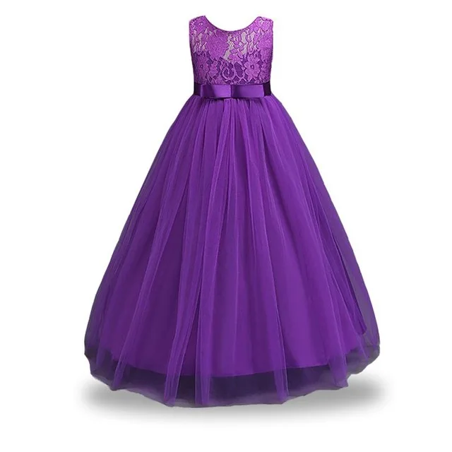 Г., летнее платье принцессы на свадьбу, карнавальный костюм элегантные вечерние платья подружки невесты для девочек 5, 10, 12 лет - Цвет: Purple