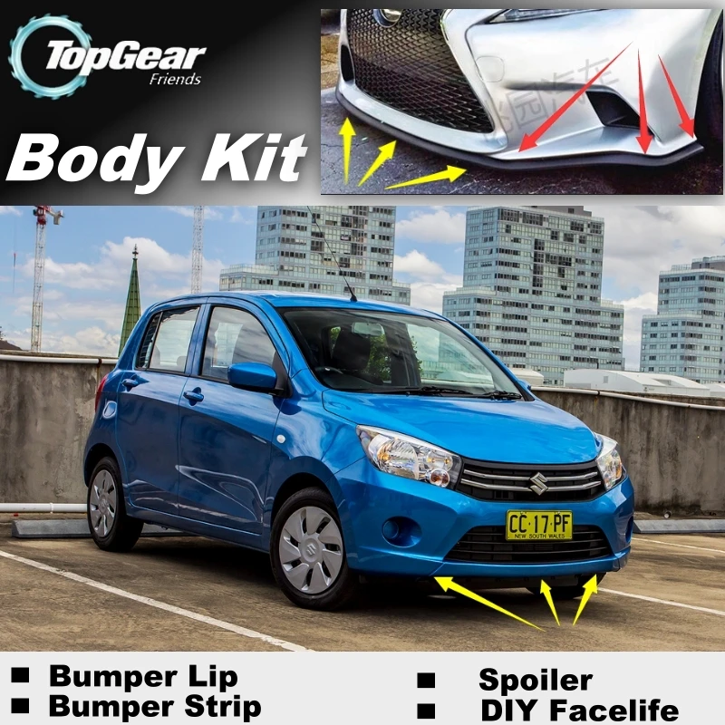 Бампер для губ дефлектор губ Для Suzuki Celerio передний спойлер юбка для TopGear Friends to Car View тюнинг/комплект кузова/полоса