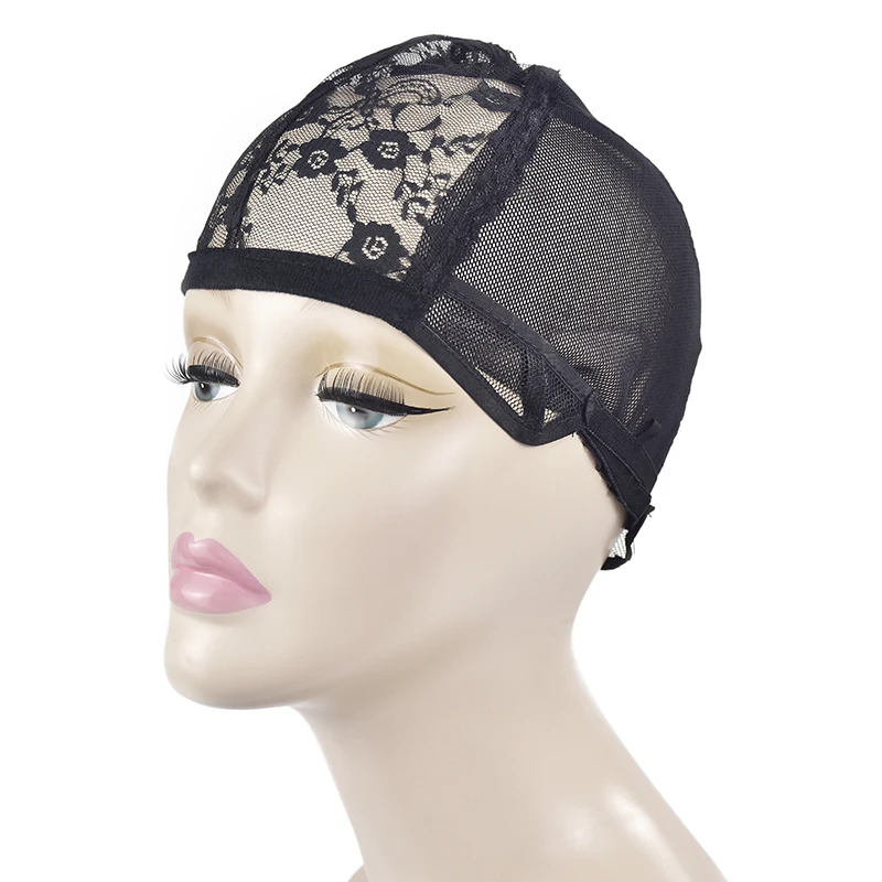 5pcs Lace black Wig Cap For Making Wigs Hair adjustable Straps Bonnet Dome Weaving Mesh Ladies Elastic hairnets