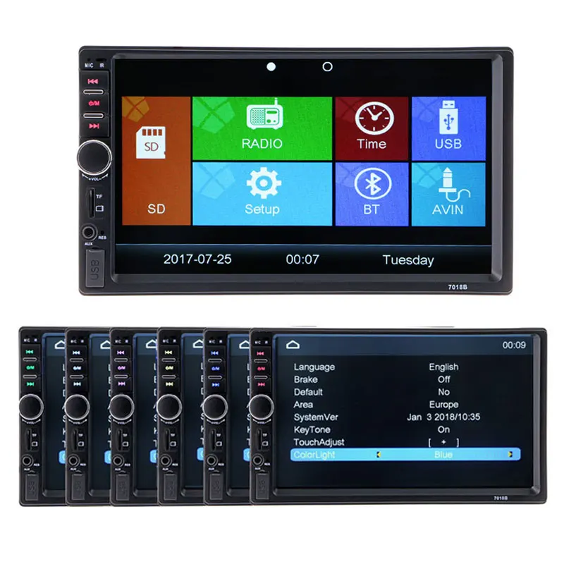 

2 Din Car Multimedia Player Bluetooth Stereo Radio FM Audio Video MP3 MP4 MP5 USB AUX Auto Electronics NO DVD autoradio 2din