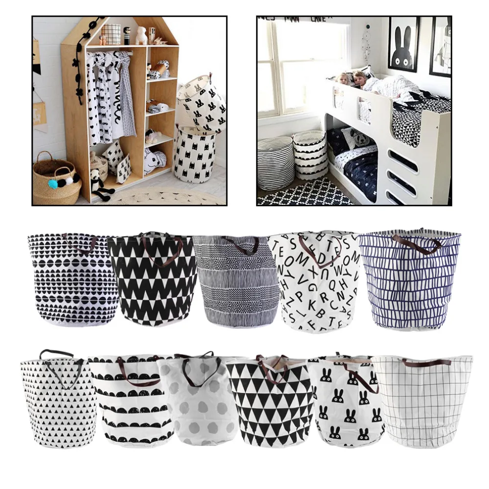 New Quality Dirty Clothing Laundry Basket Decoration Nursery New Quality Dirty Clothing Laundry Basket Decoration Nursery Children Toys Can Stand Canvas Storage Bag Bearing 1 5 Kg Organizer In Bags From Home