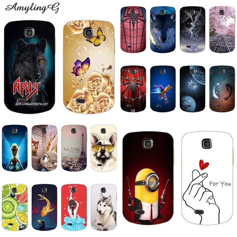 

For Samsung Galaxy Mini S5570 S 5570 3.14" Case Print Rose Wolf Cartoon Patterned Cover Fashion Phone Case Fundas Para