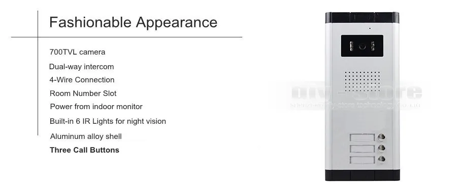 Diysecur 4.3 "проводной Квартира видео-телефон двери аудио и видео домофон Системы ИК Камера для 3 семей