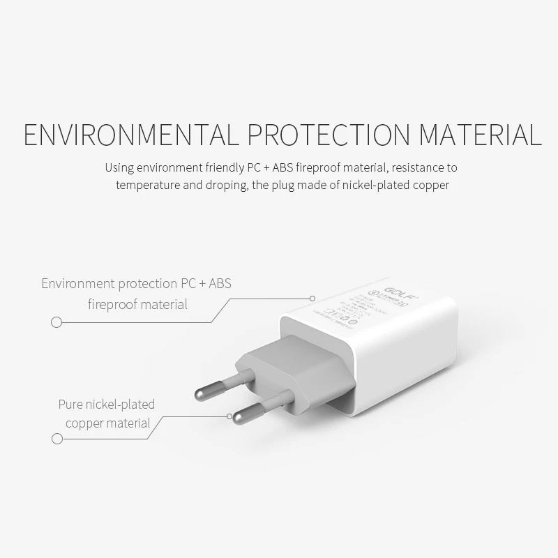 Гольф USB Зарядное устройство 5V2. 1A Универсальный 2 Порты Портативный Путешествия стены переходник для зарядного устройства samsung ЕС Подключите мобильный телефон Зарядное устройство для iPhone