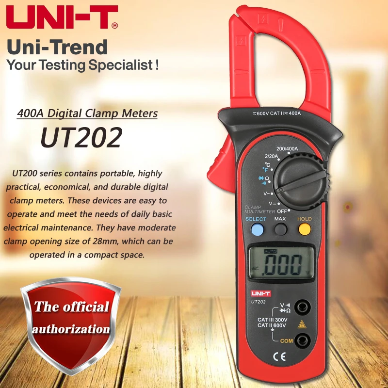 UNI T UT202 400A Digital Clamp Meter Digital Hold Full Symbol ...
