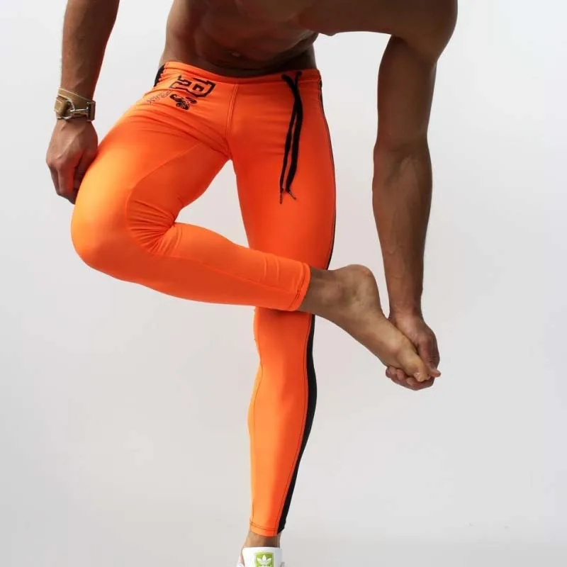 baratas Formação Calça dos homens Spandex Calças Justas Leggings Calças Corredores Baixo cintura Elástica Skinny yoga Execução Calças de fitness Esportes Lado stripe