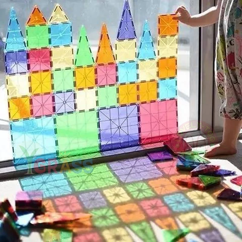 Beste Magnetische Blokken Speelgoed kinderen Magneten Vierkante Building Games Designer Constructor Tegels Bakstenen Model Educatief Speelgoed Voor Kinderen