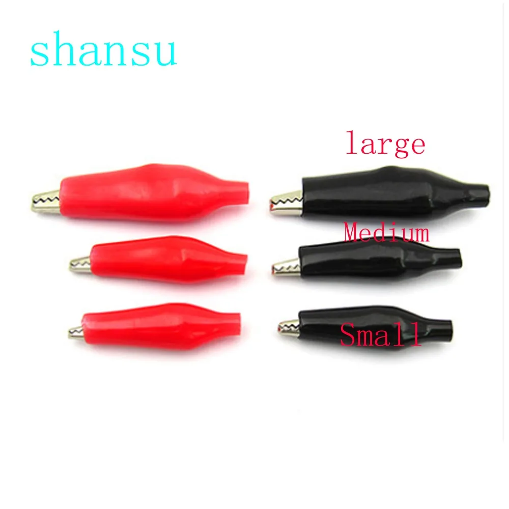 

large Medium Small 10Pcs Small Crocodile Clip/Alligator Clip Black and Red Sheath Clip Power Clamp Test Clip 5Pcs Red+5Pcs Black